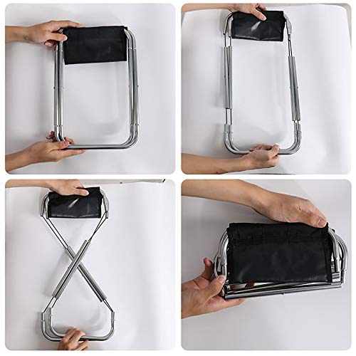 Cavalo portátil de liga de alumínio, mini banquinho de acampamento, cadeira de piquenique forte e le