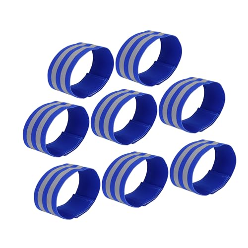 REPAIROCK 8pcs Reflective Bands for Arm Reflective Armbands High Visibility Night Cycling Riding Reflector Tape Straps Bracelet Blue Auto Replacement Parts