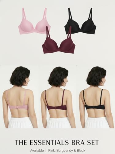 Image of GRECIILOOKS Bra for Woman Combo| Size 32-38 | Non Padded Bra for Woman | Wireless Everyday Bras for Women | Seamless Tshirt Bra's for Women Full Coverage