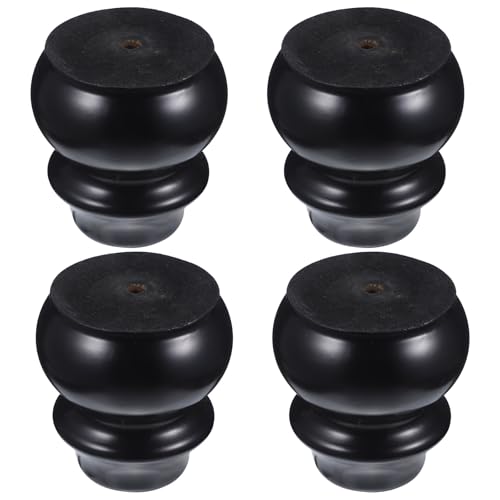 NULYLU Patas de Madera Maciza para Muebles de Salón, Color Nogal, Patas de Repuesto Tipo Calabaza, Juego de 4 Unidades, Accesorios Resistentes para Sofás y Armarios, Uso en Decoración