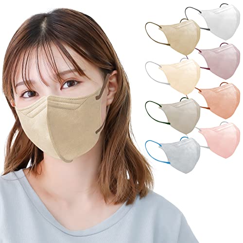 kaitou 5D小顔マスク 立体 バイカラー 不織布 くちばし 使い捨て 冬用 耳が痛くならない 20枚入り