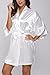 The Bund Women's Pure Colour Short Kimono Robes for Bride White Robe L Size