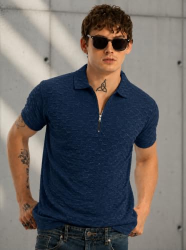 Image of Preneum Men's Solid Polycotton T-Shirt | Collared Neck | Half Sleeve | Regular Fit | Everyday Casual Wear (Available in Plus Sizes)