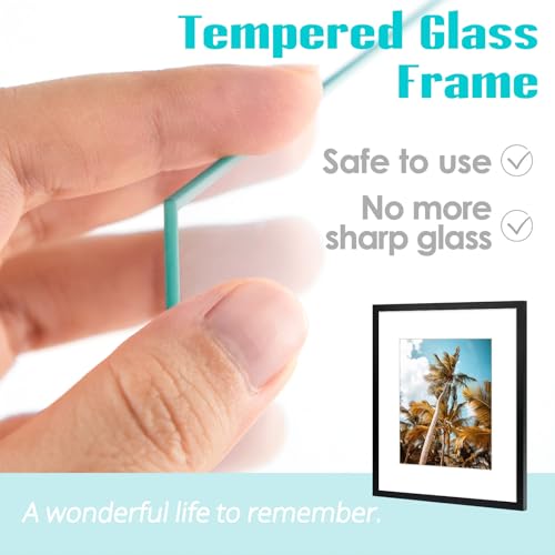 Image of Frametory 16x20 Picture Frame for Wall, Display Picture 11x14 with Mat or 16x20 Without Mat, Gifts for Family (Black, 6 Pack)