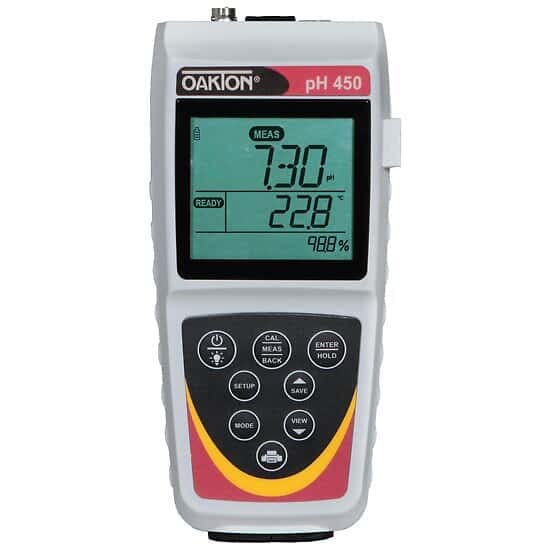 Oakton PH/MV/ISE/T Waterproof pH 450 Portable Meter Only