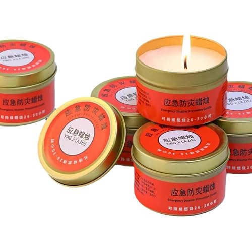 Genérico 5 Piezas Velas de Emergencia y Supervivencia - 30 Horas de Duración para Apagones, Desastres, Casa, Aire Libre, Camping - Sin Humo y Olor, Resistente a Vientos y Agua