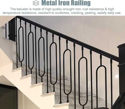Adjustable Iron Baluster Spindles for Stair Railing - Easy Connector for Quick Installation, Perfect for Indoor Staircases, Durable & Stylish Design