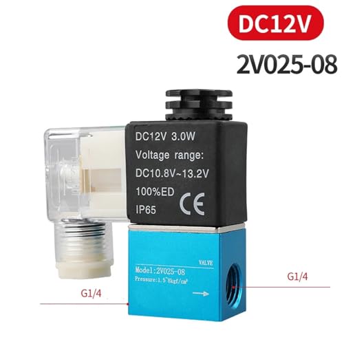 Électrovanne 2V025-08 normalement fermée 12V contre les fuites d'air comprimé - 3