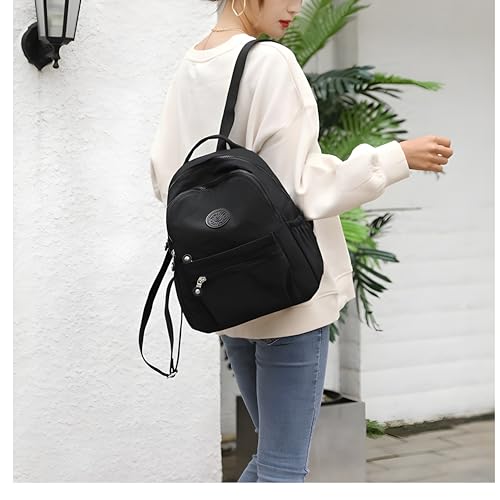 Image of TS WITH TECHSUN Stylish Women Mini Backpack | Lightweight Travel Small Nylon Bag with Multiple Pockets | Anti-Theft Zipper Pocket | Casual, Work, Office, Picnic Backpack for Girls