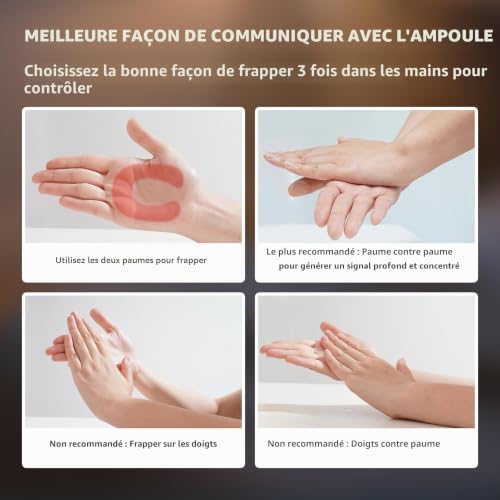 Ampoule claps pour lampe de table de chambre à détection sonore blanche - 6