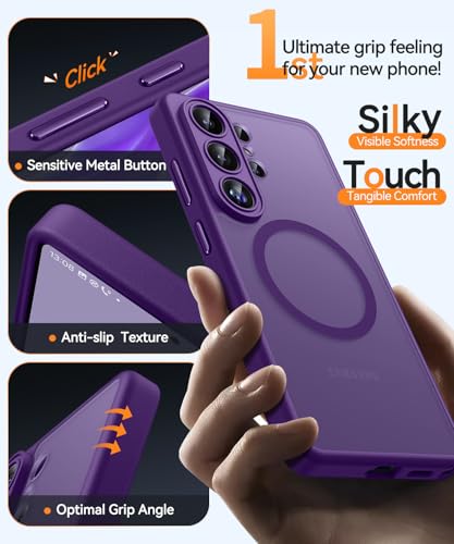 Image of CANSHN Designed for Samsung Galaxy S26 Ultra Case (6.9 inch), Upgraded [Full Camera Protection] [Compatible with Magsafe] [Translucent Matte] Shockproof Protective Phone Cover, Deep Purple