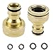 Produktbild DXLing 2 Stück Messing Hahnanschluss Anschlussstück Wasserhahn für 1/2" und 3/4" Wasserhähne 2-in-1 Wasserhahn Anschluss Gartenschlauch Hahnverbinder Wasserhahn Wasserhahn Adapter für Wasserhähne