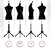 Female Mannequin Body,60-67 inch Dress Form Sewing Mannequin Torso Manikin with Wooden Tripod Base Stand Adjustable Mannequin for Sewing Clothes Display (Black)