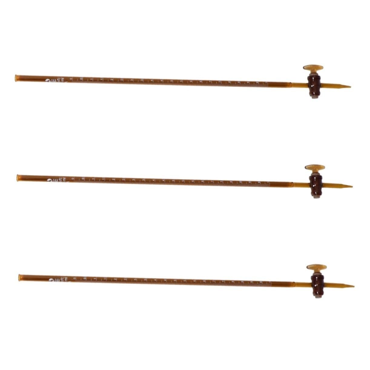 Buretta Acida, 10ml Vetreria da Laboratorio Chimico con Rubinetto - Durevole ed Educativo