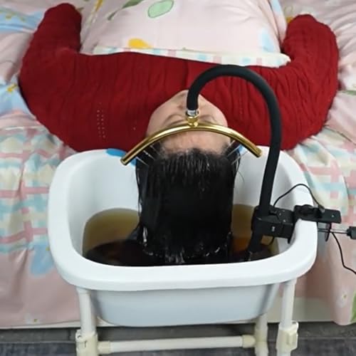 Rejilla De Circulación De Agua Estante Circulación Agua Portátil Para Peluquería, Marco Equipo Spa Con Cabezal En Cascada Para Peluquería, Barbería O Salón Belleza, Lavabo Champú Cabezal En Forma Arco