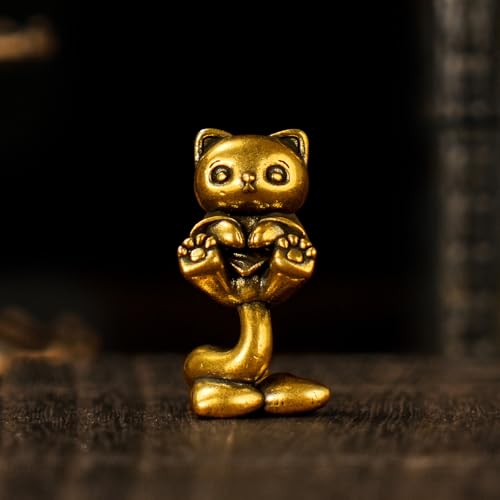 CHOVY 100% Solid Brass Playful Dog Statue - Handcrafted Vintage Figurine, Whimsical Desk Decor, Collector's Art Piece, for Dog Lovers (1.16 oz, Antique Bronze Finish)