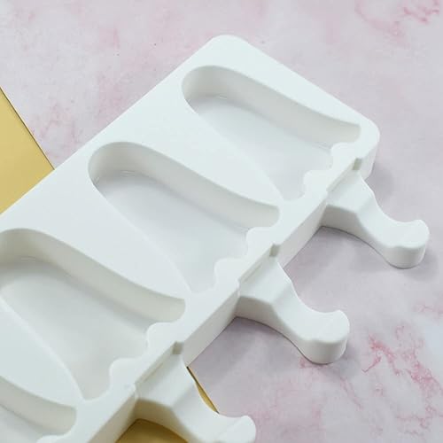 Miniatura 9 de Moldes de paletas con forma de fantasma, moldes de silicona para paletas de 4 cavidades para niños y adultos, moldes de helado para tartas, moldes