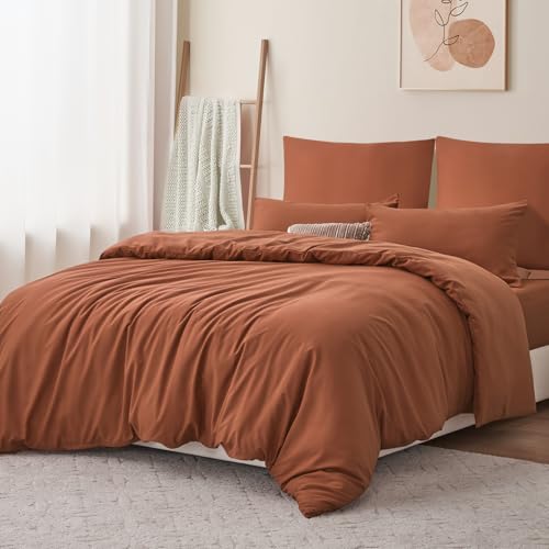 RUIKASI Bettwäsche 200x200 Orange 3teilig - Polyester Mikrofaser Bettwäsche-Sets Oeko-TEX… – Ansicht 3