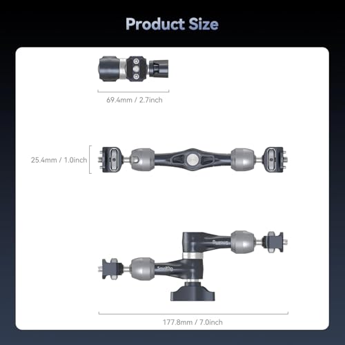 Image of SmallRig 7 inch Rosette Magic Arm, Camera Monitor Mount with 1 /4 inch-20 Screws and Anti-Twist Pins, Max Load Capacity 3.5kg, for Cameras, Monitors, LED Lights and Phones - 4194