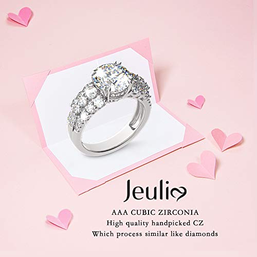 Jeulia Wedding Rings Engagement Rings For Women Anniversary Promise Ring Bridal Sets 925 Sterling Silver With 4.75 Ct Primary Stone+2.59 Ct Side Stone (8.0(U.s)) #TOP1