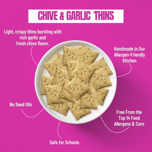 Image of Every Body Eat Snack Cracker Thins, Chive & Garlic - Gluten Free, Vegan, Dairy Free, and Seed Oil Free, 4oz