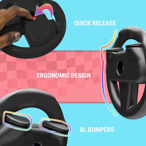 image for Orzly Steering Wheels for Nintendo Switch & OLED Console JoyCons, Raci