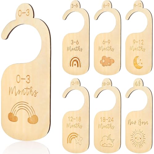 7 séparateurs de taille en bois pour bébés, séparateurs de vêtements pour bébés