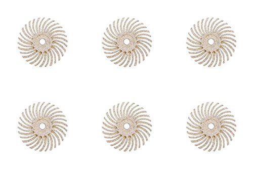 6-Piece White 3M Micron Radial Rotary Disc Set 9/16" 120 Grit Jewelry Polishing Metal Finishing Cleaning Tool