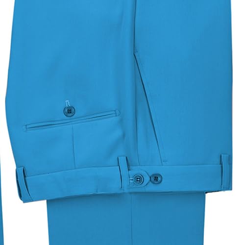 Image of Men's 2 Piece Suit with Metal Clasp Slim Fit Suit Stylish Business Pants Casual Wedding Grooms Tuxedo Suit