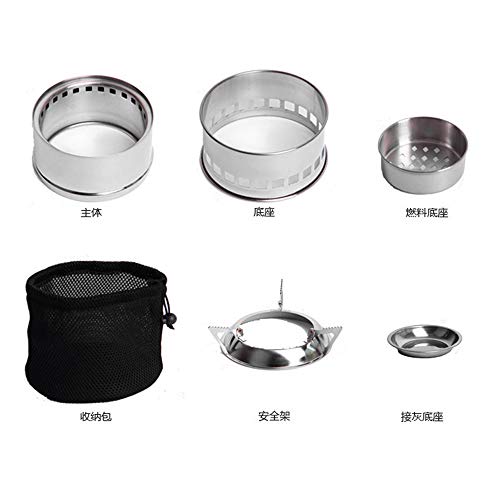 Picnic Burner, Andoer Queimador de madeira de acampamento dobrável de aço inoxidável queimador de co