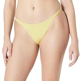Amazon Essentials Women's Low Rise No-tie String Swim Bikini Bottom, Light Yellow, Small