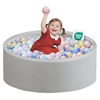 Zedachica Ball Pit for Toddlers 35.43''x11.81 Baby Ball Pits Soft Memory Foam Ball Pit Round Kids Ball Pit Indoor Game Kids Play Ball Pool Ideal Gift for Girls and Boys (Grey, NO Balls)