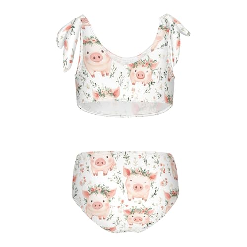 Wusikd Pigs Wreaths Girls Swimsuits Two Piece Cute Swimwear Bikini Set for for Girls Size 3T2