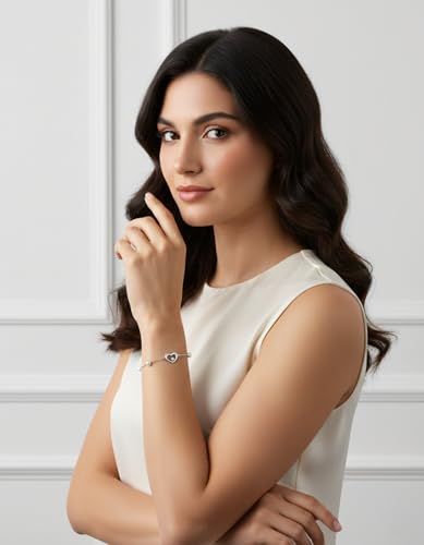 Image of KOURA 925 Sterling Silver Bracelet for Women & Girls | Sleek Adjustable Link Design | Timeless Silver Jewellery for Everyday Use, Work, Celebrations & Thoughtful Gifting