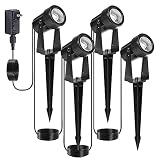 Pikapi LED Outdoor Landscape Lights,14V Low Voltage 10W Landscape Spotlights with Plug,IP65 Waterpro