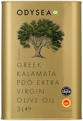 Odysea Greek PDO Kalamata Extra Virgin Olive Oil Tin, 3 Litre
