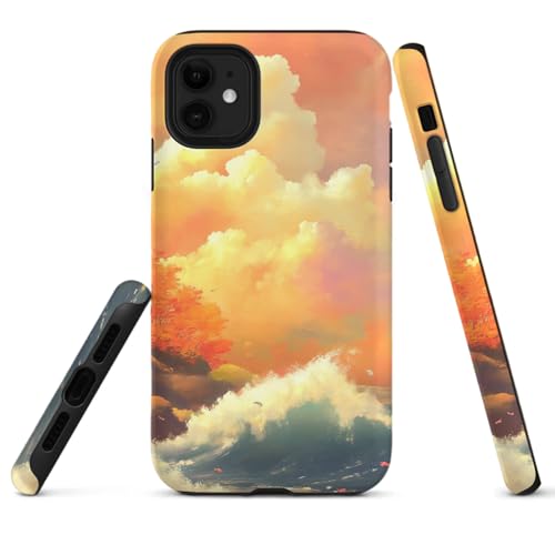 HYPESTYLE Clouds Ocean Phone Case Compatible with iPhone 16 15 pro 14 13 pro max 12 Compatible with Samsung Galaxy S25 S24 FE S22 Dual Layer Sturdy Shockproof Full Protection with Mag-Safe