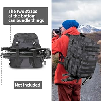 Oreunik Militaire rugzak voor heren, 45 liter, waterdicht, tactische legerrugzak, Molle rugzak, survival, rugzak voor wandelen, outdoor, trekking, kamperen, wandelen, vissen, reizen, werk, groen, 45L