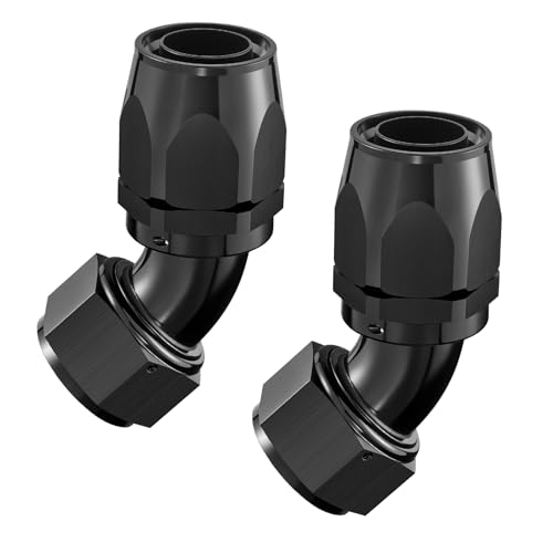 Image of EVIL ENERGY 20AN Hose End Fitting 45 Degree Swivel for CPE Braided Hose Black 2PCS