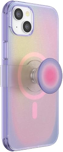 PopSockets iPhone 14 Plus Case with Phone Grip and Slide Compatible with MagSafe, Wireless Charging Compatible - Aura