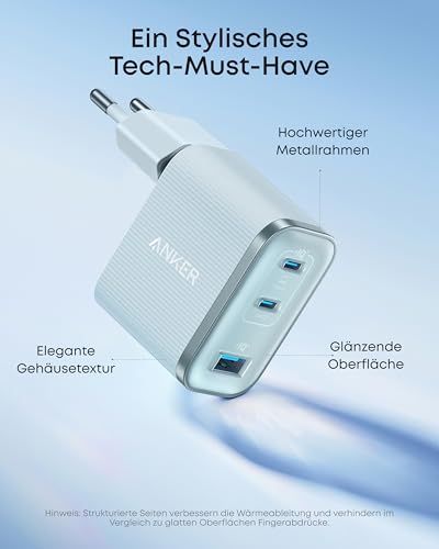 Anker Nano 70W USB C Ladegerät, Laptop Ladegerät, 3-Port-Netzteil – Ansicht 5