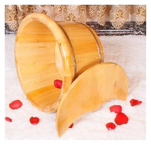 Bañera para pies de madera de cedro, diseño redondo miniatura 2