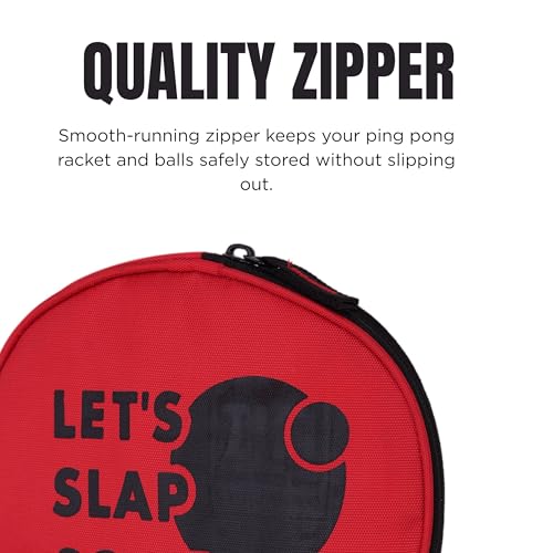 Image of Table Tennis Bat Cover with Full Padding | TT Racket Kit Bag | Bats Case for Maximum Protection and Style | Waterproof Tennis Bag - Red