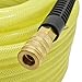 Interstate Pneumatics HU54-050H44BS 1/4 Inch x 50 ft Rhino PolyFlex Yellow Polyurethane Hose With 1/4 Inch Industrial (I/M Style) Brass Coupler and Steel Plug