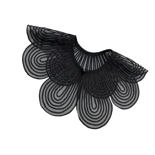 Elegant Embroidery Petals Cape Faux Collar For Women Fashion Enthusiasts Pearls Beaded Decorative Small Cloak Shawl Wrap