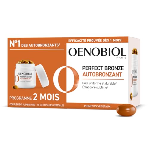 Oenobiol Autobronzant Perfect Bronze - Efficace Dès Le 1Er Mois Sans Soleil - Concentration De 5 Pigments 100% D'Origine Végétale - Complément Alimentaire...