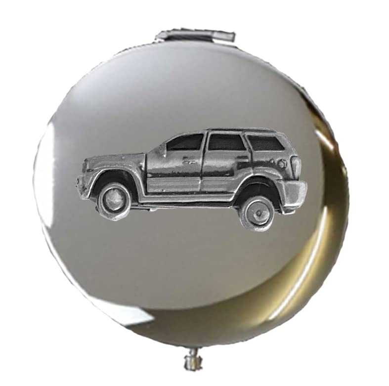 Miroir de poche 3D effet étain Grand Cherokee ref347 pour voiture rond