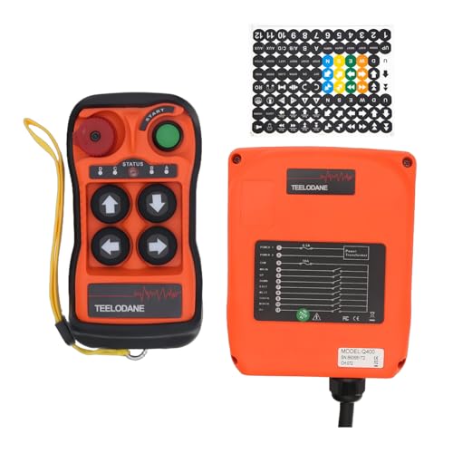 TEELODANE Industrial Remote Power Switch for Hoist Crane- Wireless Winch Remote Control kit 24v 110v 220v for Hoist Crane & Dump Trailer, 100m Range, Strong Penetrability, auto Pairing 24-264vac/dc