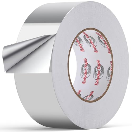 2 Inch x 65 Yard Heavy Duty Aluminum Foil Tape, High Temperature Silver Duct Tape, Self-Adhesive...