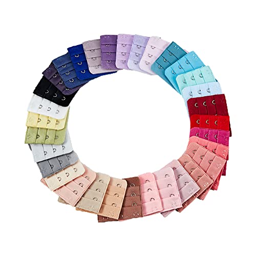 JIAMIAN 29 Piezas Mujeres Extensores De Sujetador, Extensor Sujetador 3 Ganchos, Bra Extender, 3 Filas, 3 Botones, 29 Colores, 5.5 * 5CM Cover
